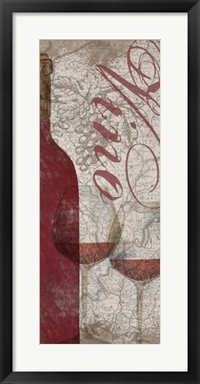 Framed Vino and Vin Panel I Print
