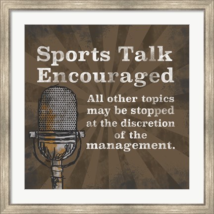 Framed Sports Talk I Print