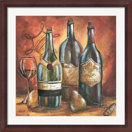 Framed Red and Gold Wine I Print