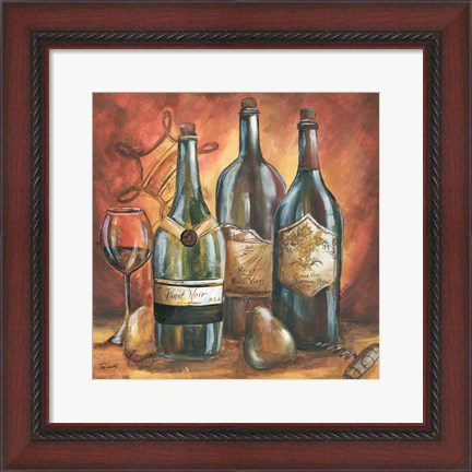 Framed Red and Gold Wine I Print