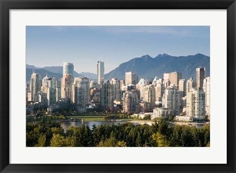 Framed Skyline of Vancouver, British Columbia, Canada Print