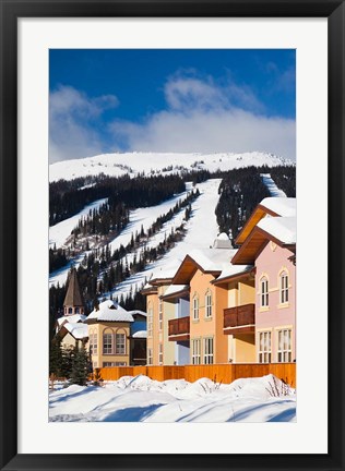Framed Ski lodges, Sun Peaks Resort, Sun Peaks, British Columbia, Canada Print