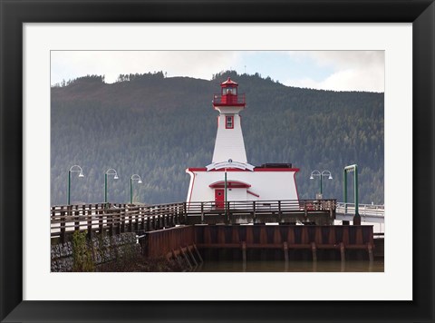 Framed Lighthouse, Port Alberni, Harbor Quay Marina, Vancouver Island, British Columbia, Canada Print