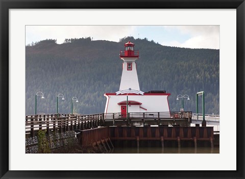 Framed Lighthouse, Port Alberni, Harbor Quay Marina, Vancouver Island, British Columbia, Canada Print