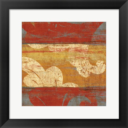 Framed Tapestry Stripe Square I Print