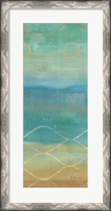 Framed Abstract Waves Blue Panel II Print