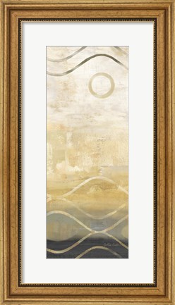 Framed Abstract Waves Black/Gold Panel II Print