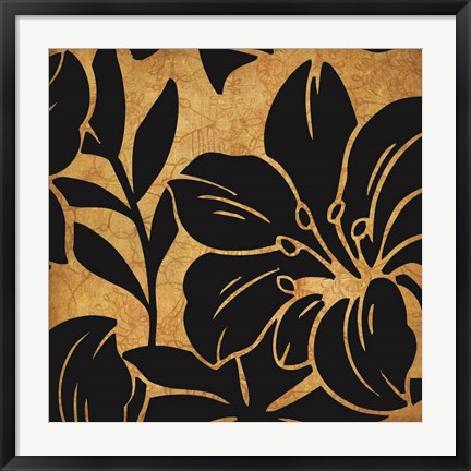 Framed Black and Gold Flora 2 Print