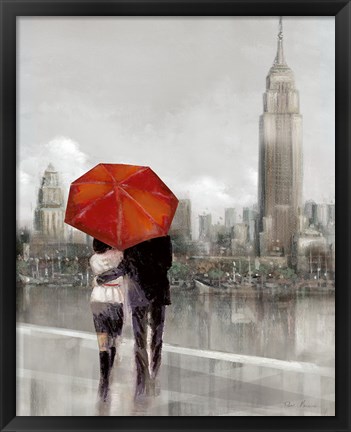 Framed Modern Couple in New York Print