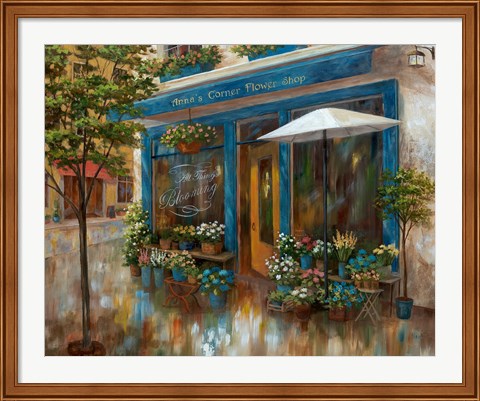 Framed Anna&#39;s Corner Flower Shop Print