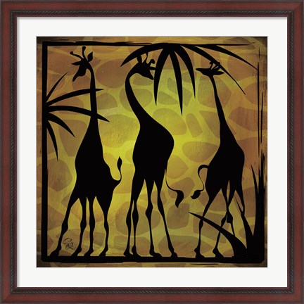 Framed Safari Silhouette III Print