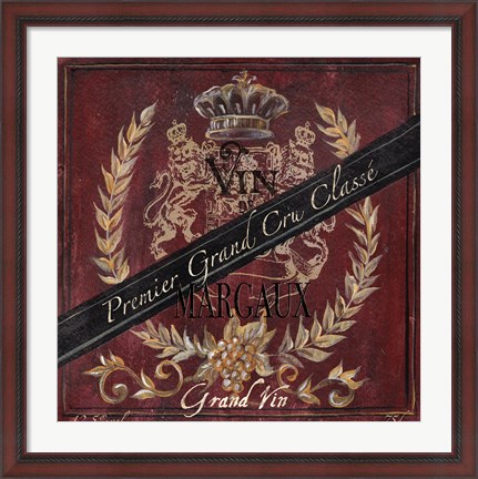 Framed Grand Vin Wine Label IV Print