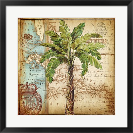 Framed Antique Nautical Palms I Print