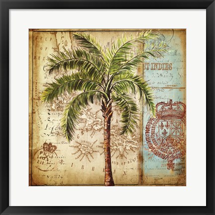 Framed Antique Nautical Palms II Print