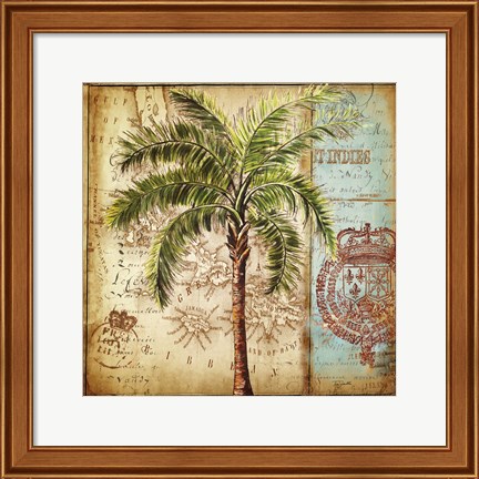 Framed Antique Nautical Palms II Print