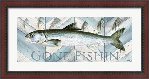 Framed Fishing Sign II Print