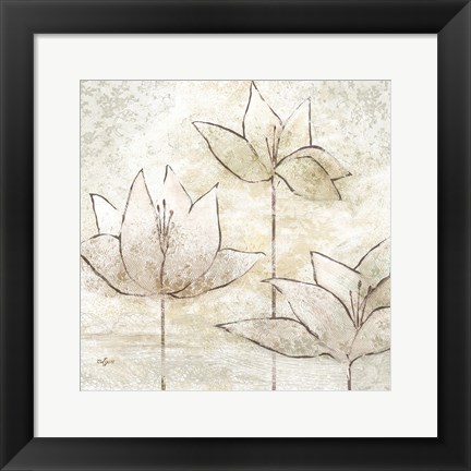 Framed Floral Sketch II Print