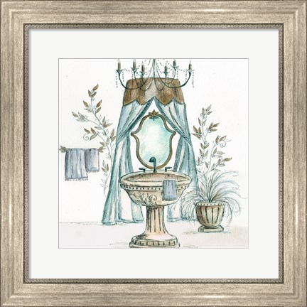 Framed French Bath Sketch II (sink) Print