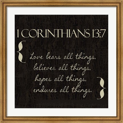 Framed 1 Corinthians 13-7-NKV Print