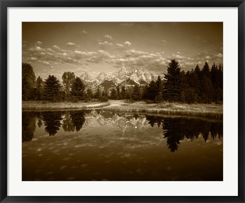 Framed Teton Range and Snake River, Grand Teton National Park, Wyoming (sepia) Print