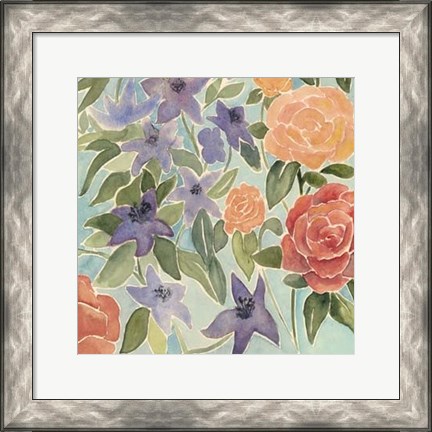 Framed Flowers for Lilly III Print
