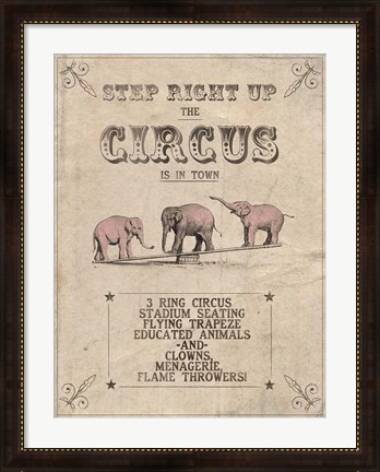 Framed Vintage Circus I Print