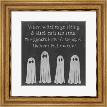 Framed Spooky Chalkboard II Print