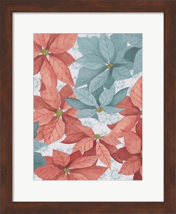 Framed Christmas Poinsettia II Print