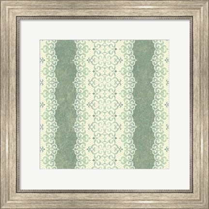 Framed Downton Stripe I Print