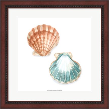 Framed Watercolor Shells I Print