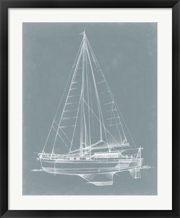 Framed Yacht Sketches I Print