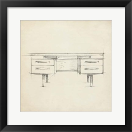 Framed Mid Century Furniture Design VI Print