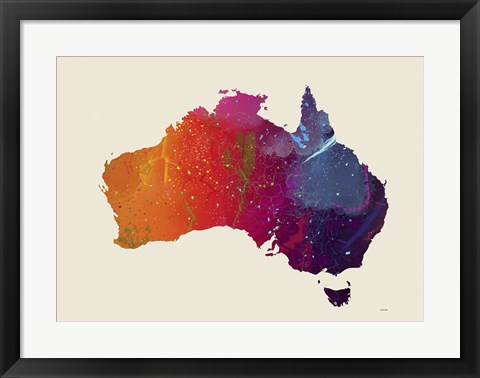Framed Australia Map 1 Print