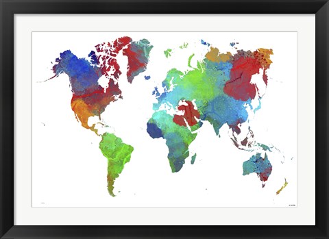 Framed World Map 16 Print