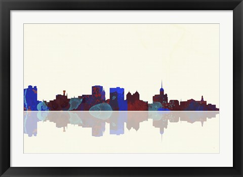 Framed Buffalo New York Skyline 1 Print