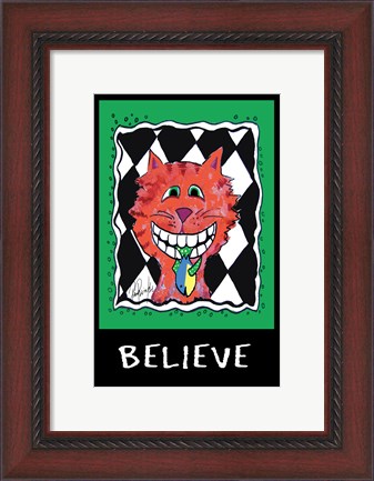 Framed Believe Cat Print