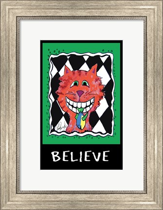 Framed Believe Cat Print