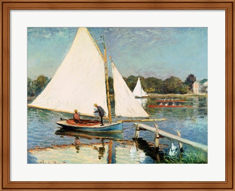 Framed Sailing at Argenteuil, c.1874 Print