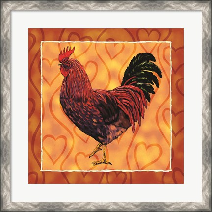 Framed Rooster 4 Print