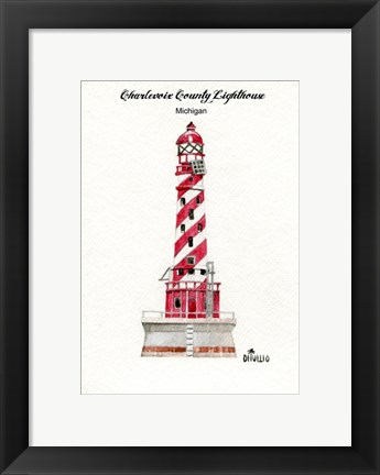 Framed Charlevoix County Lighthouse, MI Print