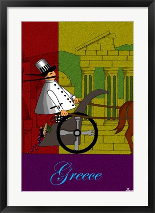 Framed Chef in Greece Print