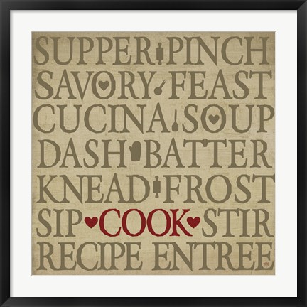 Framed Chef&#39;s Words II Print