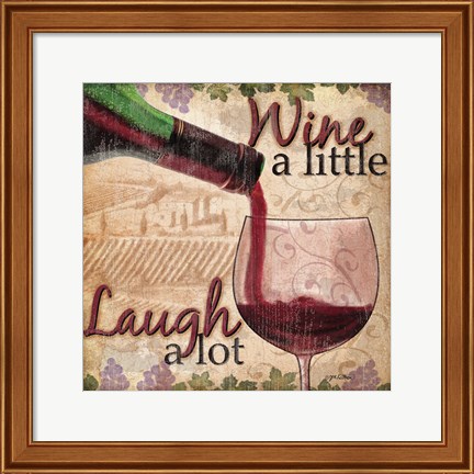 Framed Wine With Friends I Print