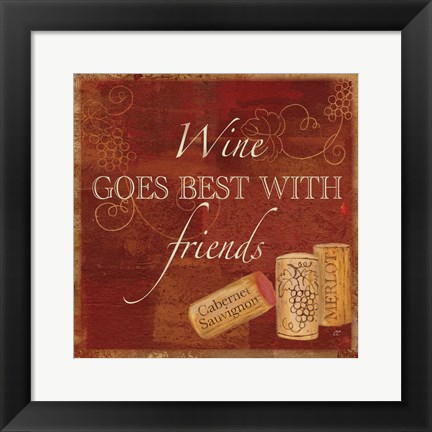 Framed Wine Cork Sentiment I Print