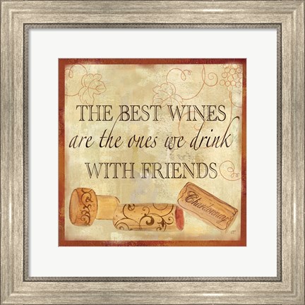 Framed Wine Cork Sentiment II Print