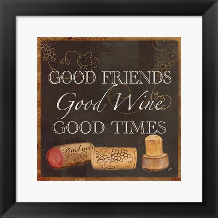 Framed Wine Cork Sentiment III Print