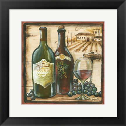 Framed Wooden Wine Square I Print