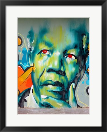 Framed Graffiti de Mandela Print