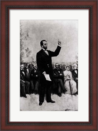 Framed Lincoln&#39;s Address at Gettysburg, 1895 Print