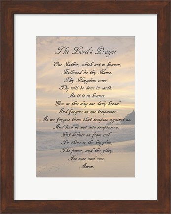 Framed Lord&#39;s Prayer - Sunset Print